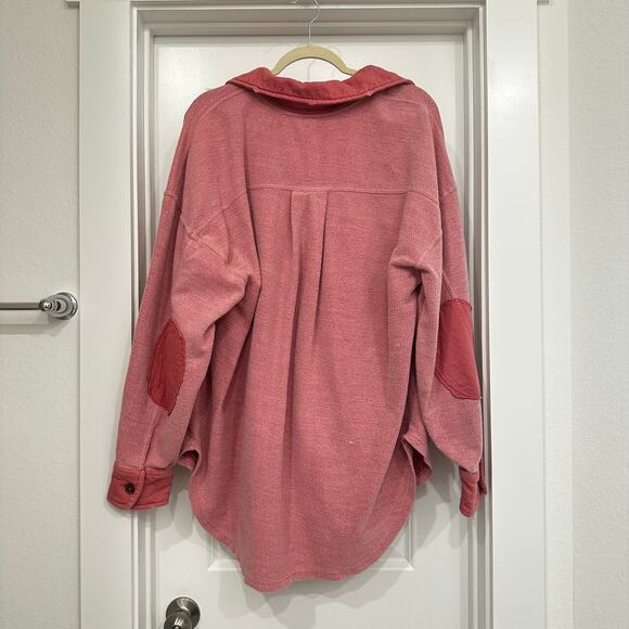 Free People Ruby‎ Oversized Shirt Jacket in Sweetheart Pink Size Medium - Picture 4 of 7